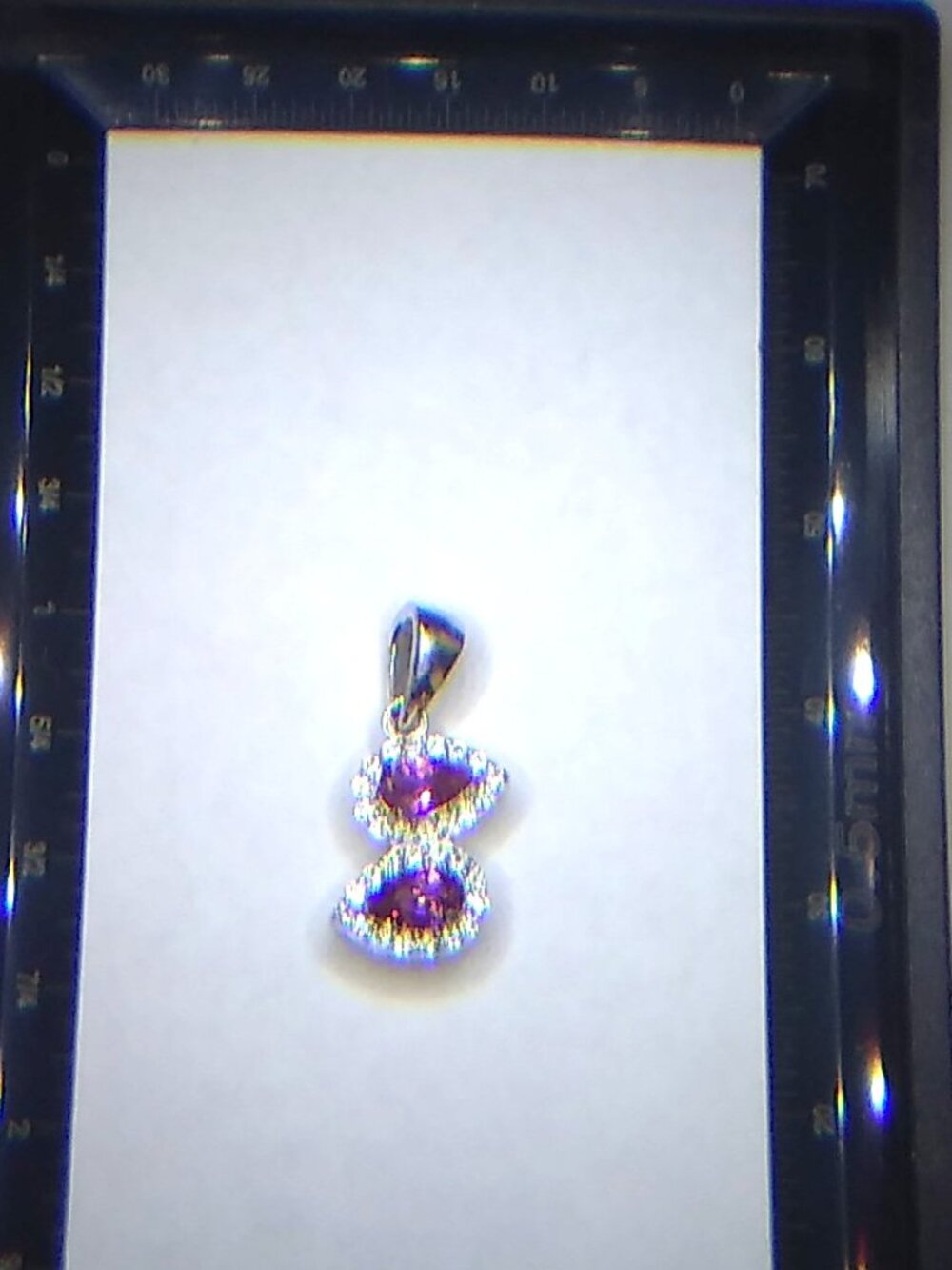 Pink Tourmaline with White Zircon Accents in a Small Silver Pendant